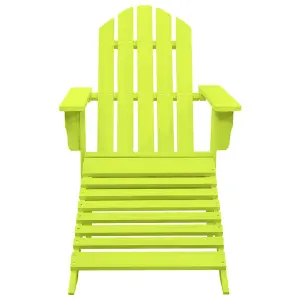 Berkfield Garden Adirondack Chair with Ottoman Solid Fir Wood Green