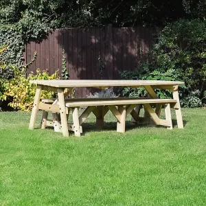 Oakham 8ft Picnic Table and Bench Set - L244 x W91 x H72 cm - Light Green