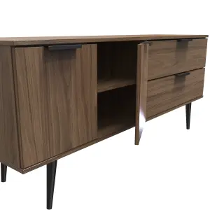 Fuji 2 Drawer 2 Door Wide Sideboard in Carini Walnut (Ready Assembled)