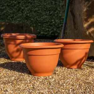 Wham Bell Pot 4x44cm Round Recycled Plastic Planter Terracotta