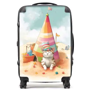 Cat On A Beach Holiday Suitcase - Medium