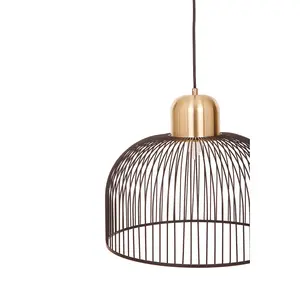 Interiors by Premier Lenno Black And Antique Brass Pendant Light