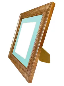 Scandi Gold Frame with Blue Mount for Image Size 7 x 5 Inch