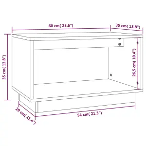 Berkfield TV Cabinet Black 60x35x35 cm Solid Wood Pine