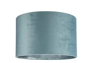 GoodHome Bodmin Light blue Silver effect Round Lamp shade (D)30cm