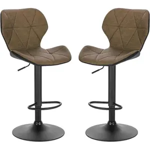 Parrett Swivel Adjustable Height Stool (Set of 2) Dark Brown