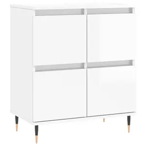 Marcele Bedside Table High Gloss White