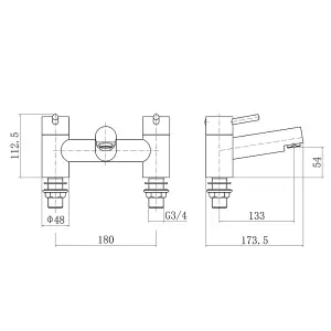 SunDaze Chrome Bath Filler Mixer Tap Designer Bathroom Tub Lever Faucet