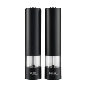 Electric Salt and Pepper Mill Grinder Set Shaker Automatic Black