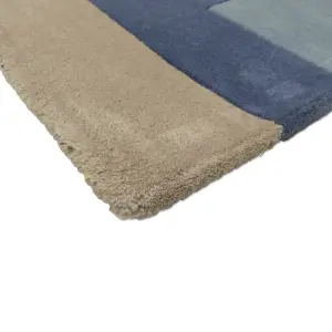 Lexus Blue Block Small Rug, (L)150cm x (W)90cm