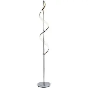 Indie 160cm LED Polished Chrome Floor Lamp