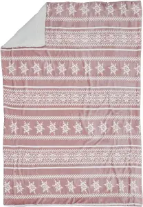 Celebright Christmas Sherpa Fleece Throw - Large 50 x 70 inches Fluffy Microfiber Blanket - Winter Warmer - Blush Nordic