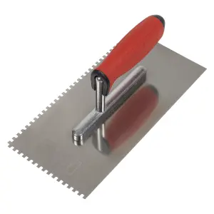 Sealey Stainless Steel 270mm Notched Trowel Rubber Handle Soft Grip 4mm T7804