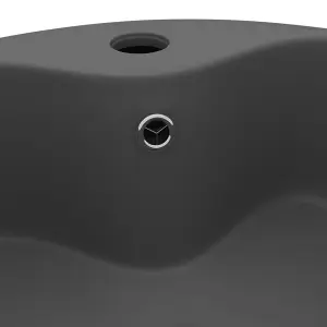 Berkfield Luxury Wash Basin with Overflow Matt Dark Grey 36x13 cm Ceramic