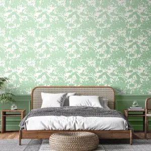 Hoopla Walls Summer Silhouette Mint Smooth Matt Wallpaper