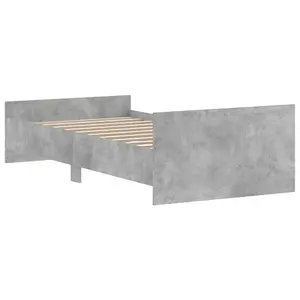 Berkfield Bed Frame Concrete Grey 90x200 cm Engineered Wood