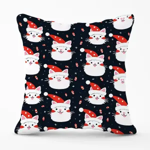 Cute Cats Wearing Santa Claus Hats Outdoor Cushion 45cm x 45cm