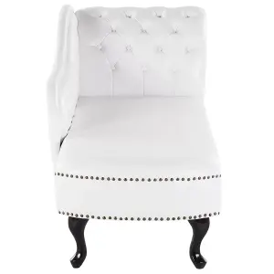 Right Hand Chaise Lounge Faux Leather White NIMES