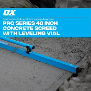 OX TOOLS Pro 1200mm 48" Concrete Cement Screed with Leveling Vial OX-P021312