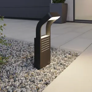 GoodHome Majorca Contemporary Black Mains-powered 1 lamp Integrated LED Outdoor Post light (H)450mm