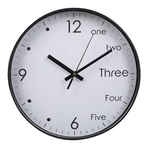 12 Inch Home Silent Plastic Round Wall Clock with Arabic Numerals