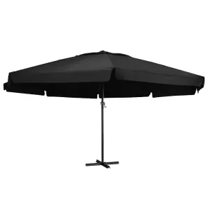 Berkfield Outdoor Parasol with Aluminium Pole 500 cm Black