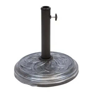 Redwood - Metal Effect Concrete Parasol Base - 12kg - Grey