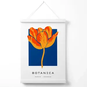 Orange and Blue Tulip Flower Market Exhibition Poster with Hanger / 33cm / White