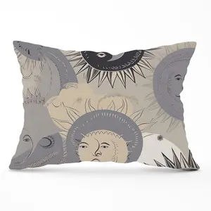 Grey Black Abstract Moon and Sun Cushions 33cm x 48cm