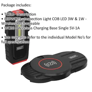 Magnetic Inspection Light with Wireless Charging Base - 3W COB LED & 1W SMD LED