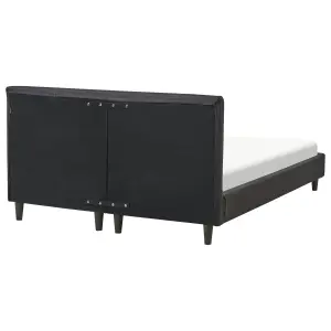 Fabric EU Double Size Bed Black FITOU