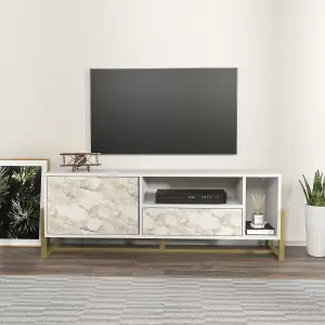 Decorotika - Utopia TV Stand TV Unit TV Cabinet with Shelves and One Cabinet