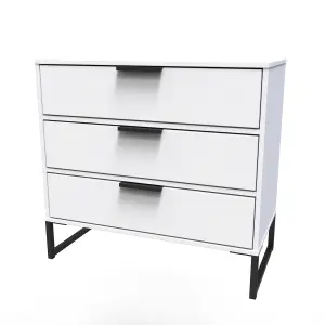 Madrid 3 Drawer Chest in White Matt (Ready Assembled)