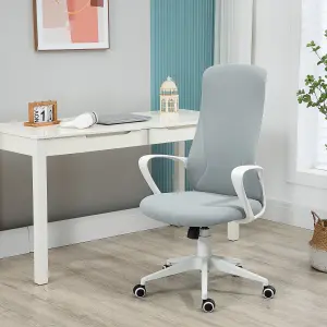 Vinsetto High-Back Home Office Chair Height Adjustable Elastic Desk Chair Grey