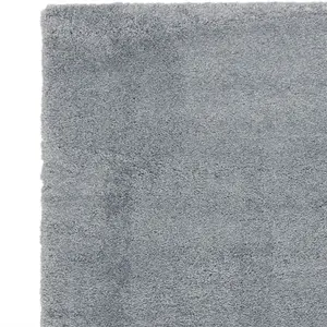 Duck Egg Modern Shaggy Plain Easy To Clean Dining Room Rug-120cm X 170cm