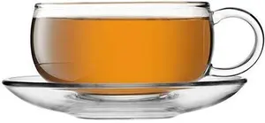 Glass Cup & Saucer, 300Ml