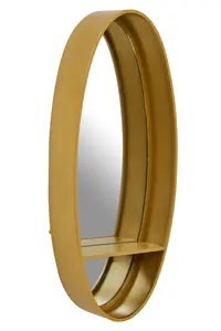 Interiors by Premier Avento Gold Oval Wall Mirror