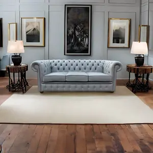 Chesterfield 3 Seater Sofa Vele Iron Grey Real Leather In Classic Style