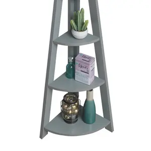 Arelious Corner Bookcase Light Grey