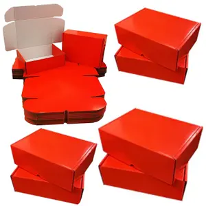 20 x Shiny Red (12" x 9" x 4") Coloured Cardboard Postal Shipping Mailing Die Cut Boxes