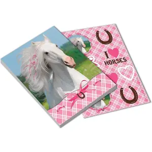 Creative Party Heart My Horse Notepad Set (Pack of 4) Pink/White/Green (One Size)