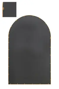 MirrorOutlet The Arcus Gold Framed Arched Window Garden Mirror 190CM x 120CM