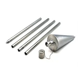 Harbour Housewares - Metal Garden Torches - Cone - Silver - Pack of 6