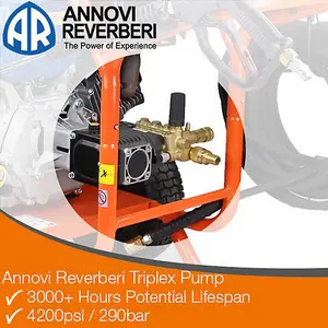 P1 PE P4200PWT 4200psi 290bar Petrol Pressure Washer, Hyundai 14hp Engine, Triplex Annovi Reverberi Pump