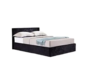 Birlea Berlin King Ottoman Bed Black Crushed Velvet