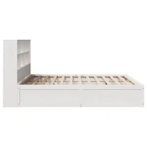 Berkfield Bed Frame without Mattress White 180x200 cm Super King Solid Wood Pine