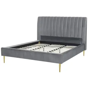 Velvet EU Super King Size Bed Grey MARVILLE