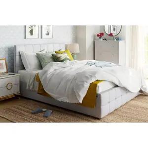 Connell Upholstered Ottoman Bed Light Grey Linen / Kingsize (5')