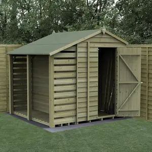 4LIFE Apex Shed 5x7 - Single Door - No Windows -  With Lean-To