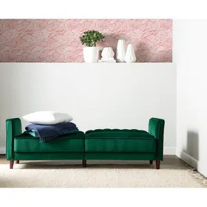 Bosco 3 Seater Velvet Reclining Sleeper Green Velvet